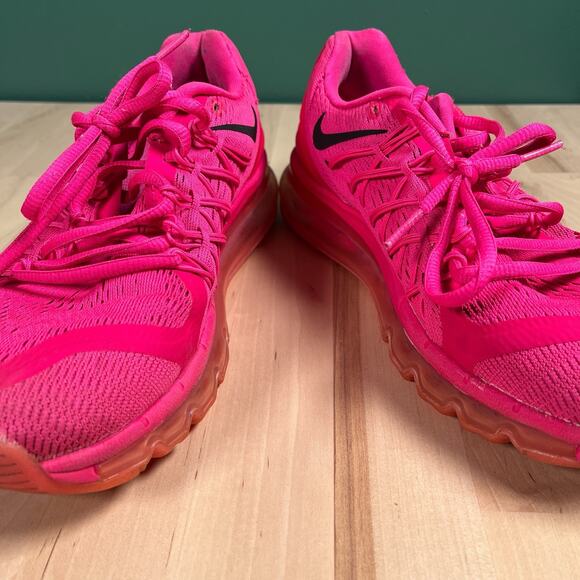 Nike Air Max 2015 Women’s Size 8 Triple Hot Pink Athletic Running Shoes Swoosh - Picture 4 of 8